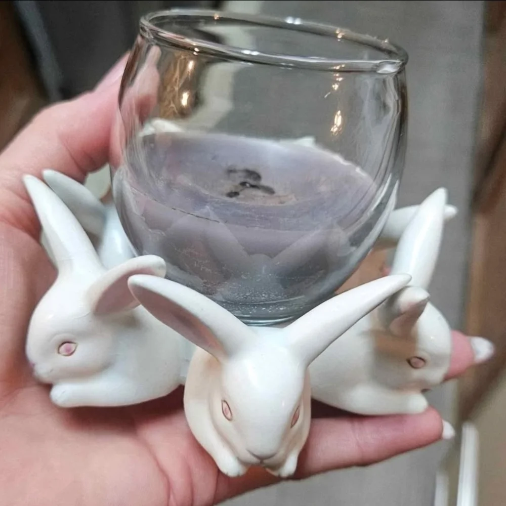 Vintage Fitz & Floyd Japan Easter Bunny Rabbit Votive Candle Holder